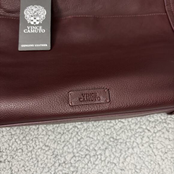 Vince Camuto Delyn Stripe Leather Tote Bag in Bordo Leather Suede Roomy NWT - Picture 16 of 16